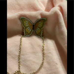 Vintage Reed and Barton Butterfly Necklace Damascene necklace is marked